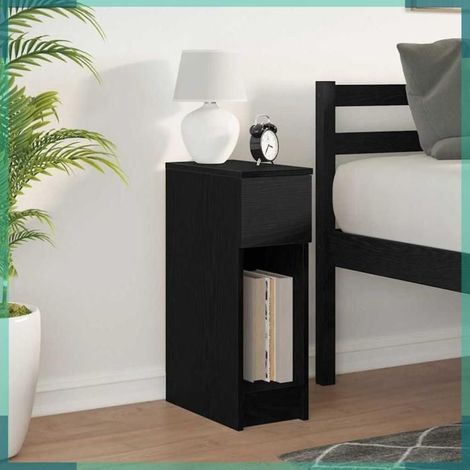 Table de chevet - 858697 - Chêne noir - Bois d'ingénierie - 20x36x60 cm (1/5)