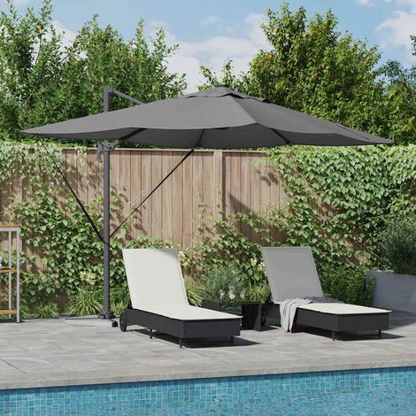 Sonnenschirm mit LED-Lichtleisten Anthrazit 352 x 251 x 265 cm
