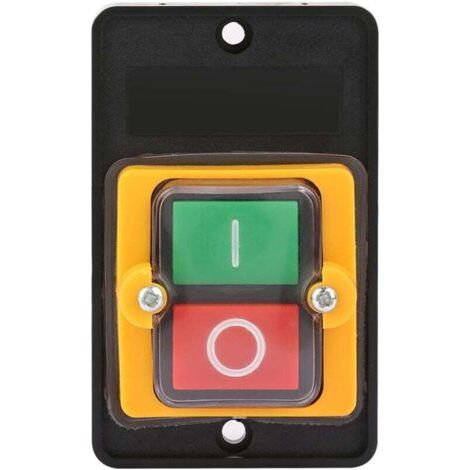 Push Button Switch, AC220V/380V 10A Waterproof Push Button Switch Safety ON/OFF Push Button Switch for Mechanical Equipment Textile Machinery