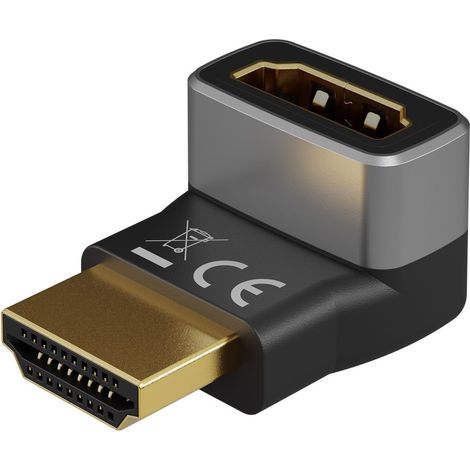 Adattatore HDMI™ angolare 90° verticale, 8K/60Hz, Presa HDMI™ (tipo A)  Spina HDMI™ (tipo A) 90°.