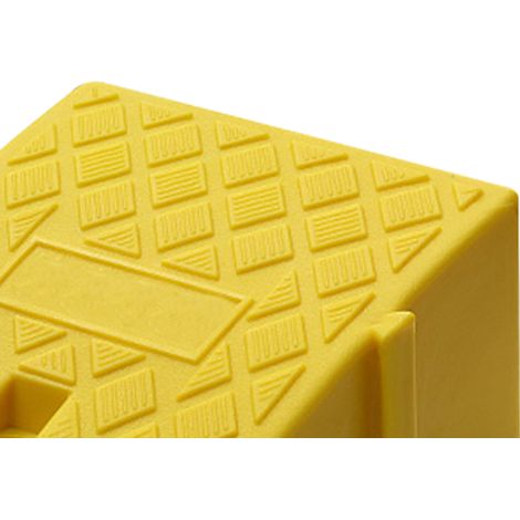13 cm lange Kunststoffschwellenrampe, rutschfeste Rampe für die Autoeinfahrt, ohne Schrauben verbindbar, gelbe Farbe, robustes Schwellenset. (1/3)