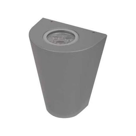 lampe murale ganges ip54 1xgu10 l.12,5xw.9xh.15,5cm metal+verre gris