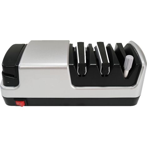 Affuteur Couteau 4 en 1 Affuteur De Couteaux Avec Des Abrasifs 100% Diamantés Et Des Guides D'angle De Précision. Eguiseur De Couteau Professionnel,Silver