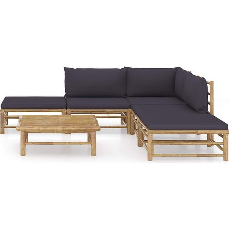 Maison Exclusive - 6-tlg. Garten-Lounge-Set mit Dunkelgrauen Kiss (1/5)