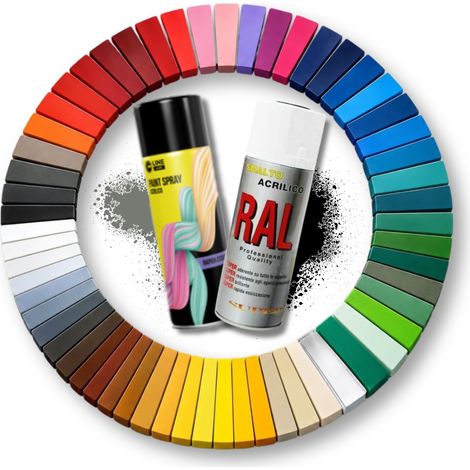BOMBOLETTA SPRAY ACRILICO COLORI RAL VERNICE GRAFFITI RAPIDA ESSICCAZIONE 400 ML - Colore: verde oliva OPACO ral 6003 (1/5)