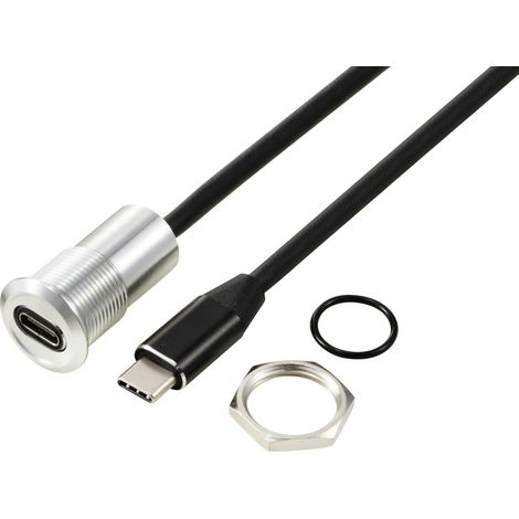 USB-C® (3.1) Buchse/Stecker 1 m Kabel silber    TC-13376324 TRU COMPONENTS Inhalt: 1 St.