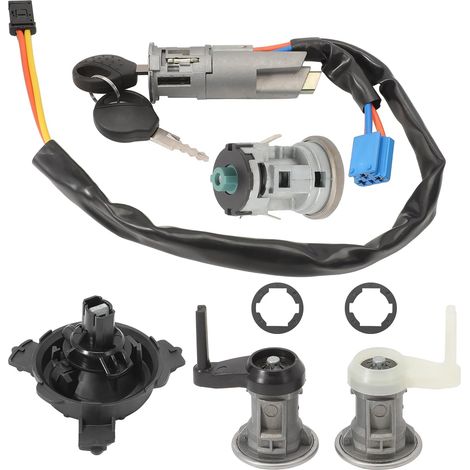 Kit completo 3 serrature + interruttore di accensione + tappo serbatoio carburante + 2 chiavi compatibile con Peugeot 206 (1998-) (1/4)
