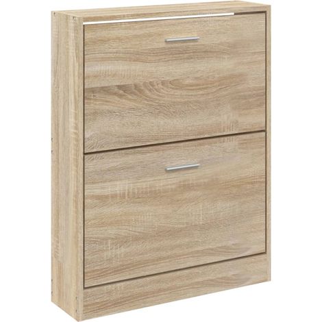 Armoire à chaussures range chaussures rangement meuble entrée couloir salon 59 x 17 x 81 cm bois d'ingénierie brun (1/5)
