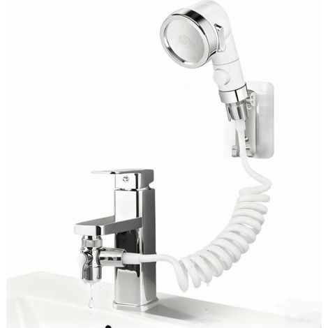 Soffione doccia portatile per lavandino, soffione doccia con tubo flessibile, soffione doccia portatile con supporto, soffione doccia per lavare i capelli in bagno (1/4)