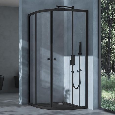Quarter Circle Shower Cubicle 80 x 80 x 190 cm Sliding Doors (1/4)