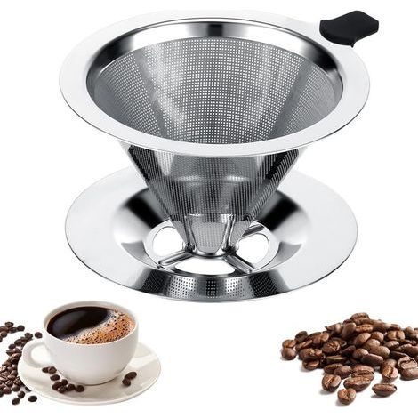 Filtre Cafe Filtre a Cafe Reutilisable Filtre à Café Permanent en Acier Inoxydable, Facile à Nettoyer, IdéAl Pour Filtrer Le Café Artisanal Filtre à Café Sans Papier