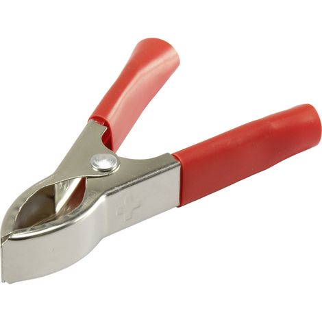TRU COMPONENTS 93038c27 Krokodilklemme Rot  Länge: 70 mm 1 St.