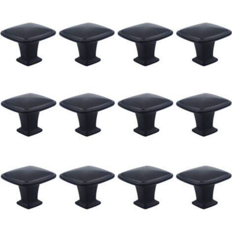 12PCS Black Drawer Door Handle, 30mm Furniture Knob, Single Hole Round Drawer Knobs, Door Knobs, Furniture Handles for Cupboard, Wardrobe, Kitchen, Children's Room (1/4)