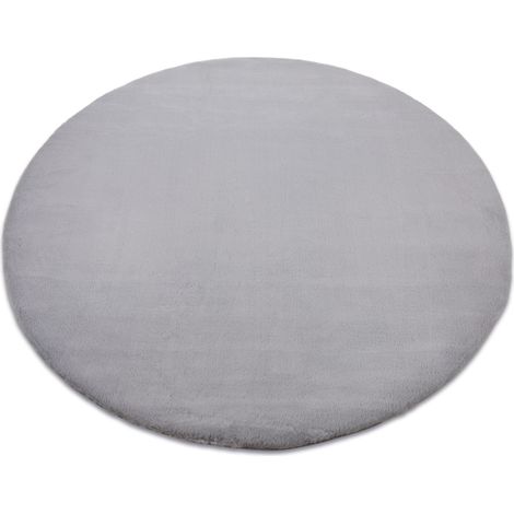 Alfombra BUNNY círculo plateado Imitación de piel de conejo grey circulo 140 cm