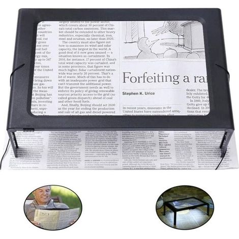 Ecleanfy - Loupe de lecture - AIMOONSA - Pliable - 3X (300%) - 4 LED intégrées - Noir (1/5)