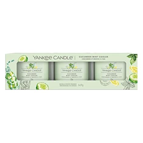 Set di mini candele Yankee Candle al cetriolo e menta, 3x37g