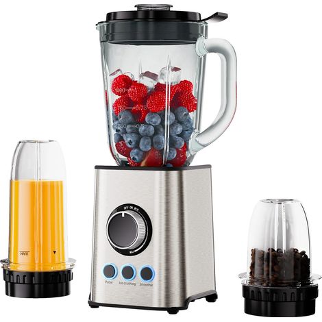 Frullatore per smoothie, motore da 1300 W, caraffa in vetro da 6 tazze, TB003, spina europea. (1/2)