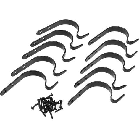 10 Wandhaken aus Schmiedeeisen zum Aufhängen von Blumentöpfen, Gartenhalterung, Balkondekoration, 10er-Set. (1/5)