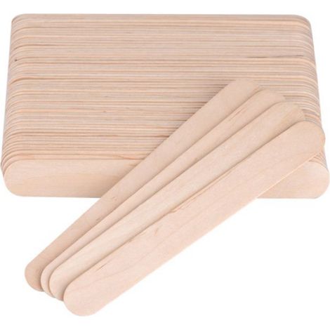 Spatules en bois jetables - Non toxique - 100 pièces - 15 cm - Hypoallergénique - Épilation à la cire (1/5)