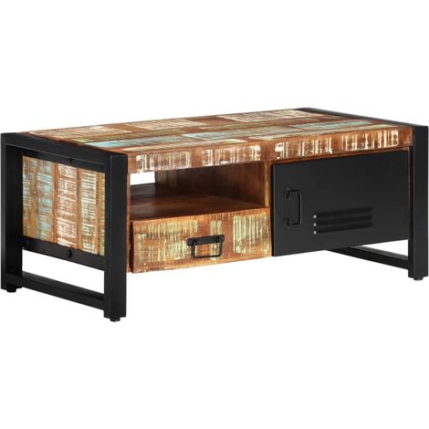 Couchtisch 100x50x41 cm Altholz Massiv vidaXL (1/5)