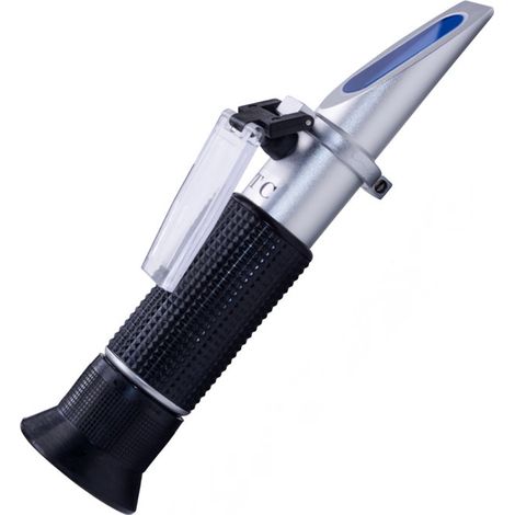 Réfractomètre portable, instrument de mesure de la concentration en sel (0-28%), réfractomètre à sel, salinomètre de densité (avec boîtier) (1/4)
