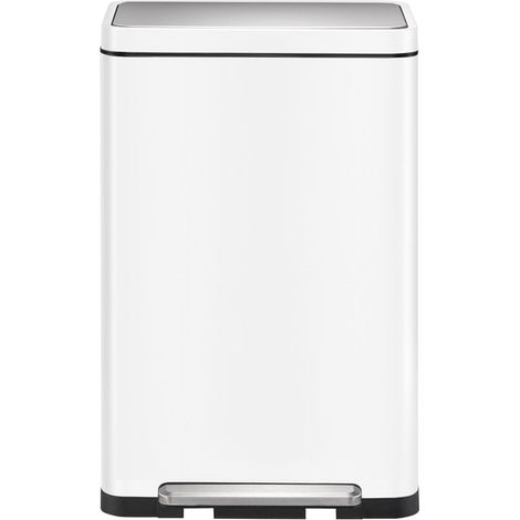 EKO - Poubelle à pédale X-Cube 30 litres - Steel Stainless steel Polypropylene - blanc, inox mat