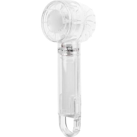 Ventilateur portable transparent, 3 vitesses, silencieux, batterie rechargeable USB 1200 mAh, crochet rétractable, puissant – Blanc (1/5)