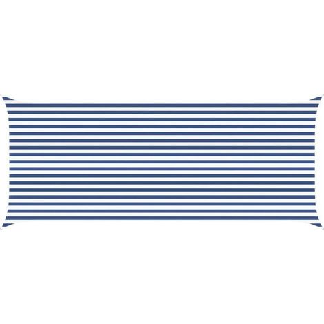 Voile d'ombrage bleue et blanche, 6 x 2,5 mètres, 100% polyester Oxford. (1/5)