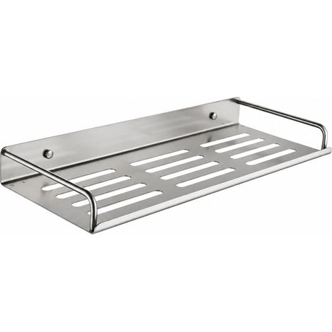 Étagère murale de cuisine inox 304, panier épices égouttoir brossé, installation par perçage, 61,5 × 16 × 4,5 cm, 970 g – Livraison gratuite (1/4)