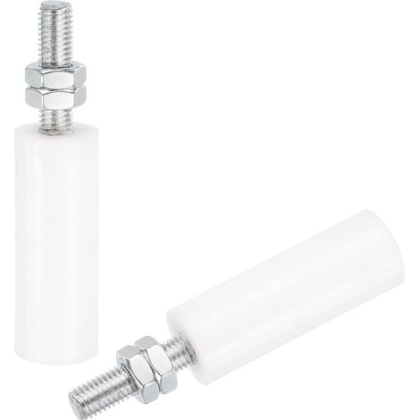2pcs Roller Guide for Sliding Gate 30 x 80 mm White (1/2)