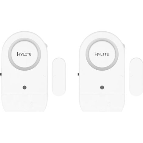 Alarme Magnétique Porte Fenêtre 2-Pack – 125dB Alarme ou Ding-Dong, Montage Adhésif sans Percer, Capteur Standalone Batterie, Blanc (1/5)