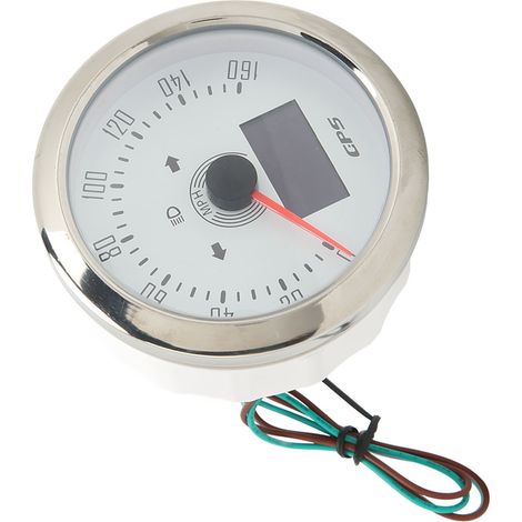 Compteur de vitesse GPS 3 en 1 de 85 mm, odomètre 0-160 mph, avec écran OLED, fonctions de kilométrage et de rapport de vitesse, 9-32 V, convient aux camping-cars, bateaux et voitures, blanc. (1/5)