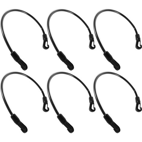 Lot de 6 Sangles Élastiques de Remplacement pour Couvertures de Chevaux, Sangles de Jambe avec Double Clip, Longueur 56 Cm, Largeur 8 Mm, Couleur Noire, Fixation Sécurisée (1/5)