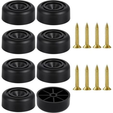 8PCS Pieds de Meubles Ronds à Visser, 3313mm Pieds D'armoire en Plastique, pieds de Meubles Ronds en Plastique avec Vis, Pied De Meuble Noir Antidérapants, Pour Armoire, Canapé, Chaise, Table (1/4)