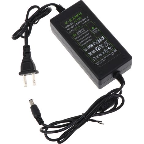 Adaptateur secteur 12 V CC / 100-240 V CA pour rubans LED, sortie 12 V CC, 5 A, prise américaine, transformateur