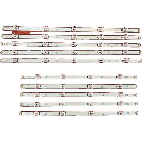 Tira de LED, compatible con 50 pulgadas, 1025 mm de largo, 9 LED (6V), material de aluminio, 10 unidades. (1/5)