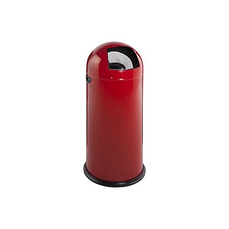 VAR Pattumiera a spinta acciaio chiusura automatica rosso (1/2)