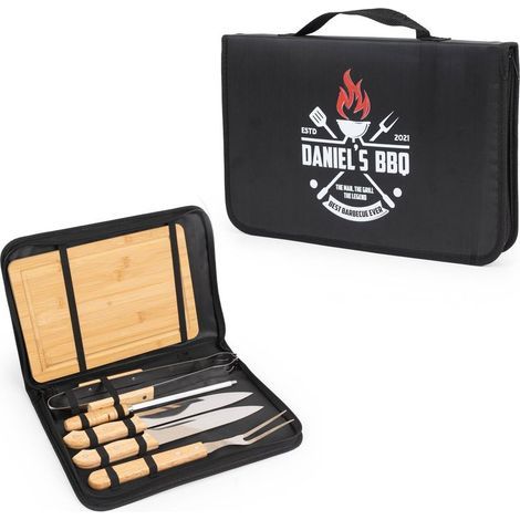 Kit Barbecue Personnalisé Ustensiles BBQ Malette Contient 6 Accessoires Barbecue Set de Barbecue Best BBQ (1/5)
