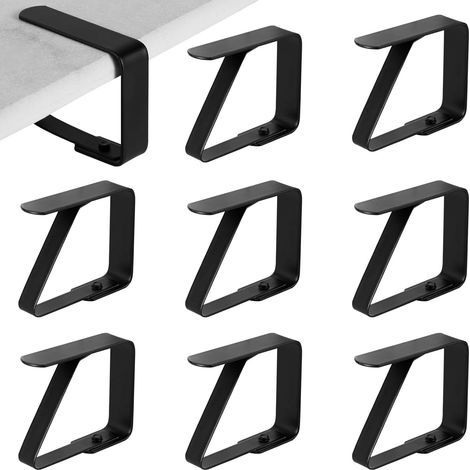 Set mit 8 hochwertigen Tischdeckenclips aus Edelstahl für den Außenbereich, z. B. für Picknicks und Hochzeiten (schwarz) (1/5)