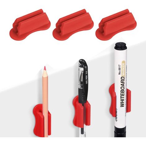 Porte-stylo mural adhésif, porte-stylo de bureau, porte-stylo en silicone pour bloc-notes, porte-marqueur adhésif pour bureau, fournitures scolaires pour organiser le bureau de la classe (1/5)