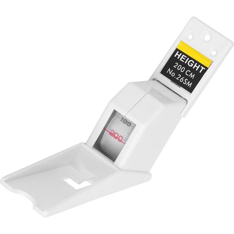 Toise de taille 2 mètres en métal avec ruban métrique rétractable pour maison enfant adulte blanc 1 pièce (1/5)