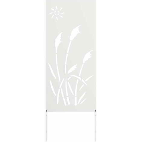 Écran de confidentialité de jardin Fretwork Blanc 50 x 140 cm CFW353712 (1/5)