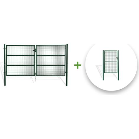 Pack OLGA 300 x 150 Mesh-Schwingtor + 1 m GRÜNES Tor (1/5)
