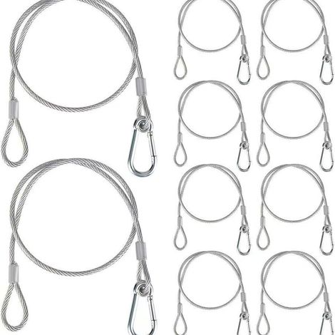 10 Stück Beleuchtungs-Sicherheitskabelklemmen, 2 mm Farm-Sicherheitskabel, hängende Bühnenbeleuchtungs-Sicherheitsketten, Klemmhaken, Sicherheitsseil, Beleuchtungsdeck-Sicherheitsdraht (1/5)