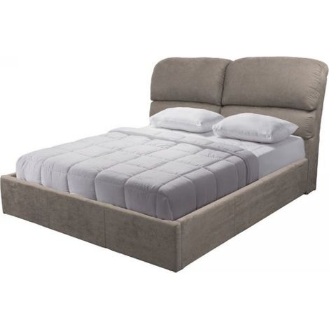Letto matrimoniale contenitore Sofaback in tessuto tortora 178x222x120H