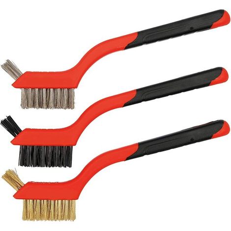 Lot de 3 brosses métalliques,petites brosses métalliques pour nettoyer la rouille, la saleté, le frottement de la peinture et les zones difficiles à atteindre avec un nettoyage en profondeur. (1/5)