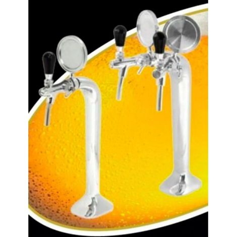 Schanksäule, Bierzapfsäule, Chrom, 2-leitig (1/2)