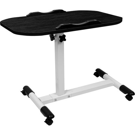 Haloyo® Faltbarer mobiler Computertisch mit Rollen, Home-Office-Schreibtisch für Wohnzimmer, Beistelltisch, 60 x 40 x 61–95 cm, Schwarz (1/5)