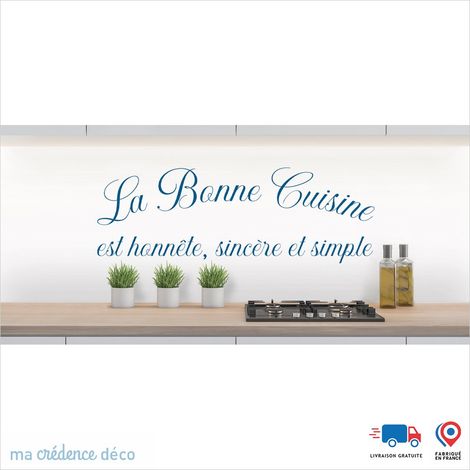 Crédence : LA BONNE CUISINE 1 - Couleur Bleu signal - Alu composite - 120 - 60 (1/3)