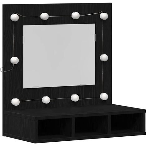 Maison Exclusive - Mobiletto per specchio Rovere Nero 60 x 31,5 x 62 cm